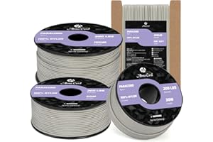 Abma Cord Paracorde 2mm 15m Corde Nylon 3 Brins Type I pour Bricolage, Camping, Extérieur - Max. 90kg (200lbs) - Gris