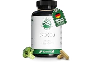Extracto de brócoli | 170mg de sulforafano | 1300mg dosis diaria | 180 cápsulas | 3 meses de suministro | vegano y sin aditivos | producido y probado en laboratorio en DE | Green Naturals®