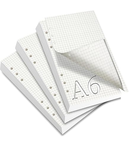 VELOFLEX Ringbucheinlagen A6 Kariert - 10x Packung Mit Je 50 Blatt, 6-fach Gelocht