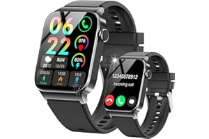 STECEi Montre Connectée Homme Femmes avec Appel Bluetooth, 1.85" Smartwatch avec 110+ Sportifs,Etanche IP68 Smart Watch, Podometre/Cardiofrequencemetre/Sommeil, Montre Sport pour iOS Android, Noir