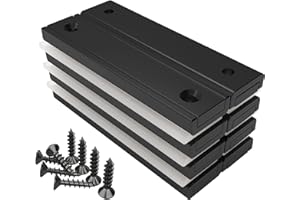 Magnetpro 8 pezzi magneti rettangolari 30 KG forza 60x13.5x5 mm Rivestimento epossidico nero resistenza alla ruggine ultra potenza, adatto per l'area esterna, il magnete a vaso industriale con viti