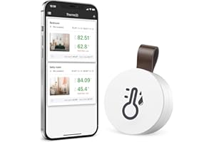 Ankilo Upgraded Wireless Thermometer Hygrometer, Bluetooth Thermometer, Accurate & Sensitive Indoor Temperature Humidity Sensor w/Data Export for House, Garage, Greenhouse, Baby Room, White