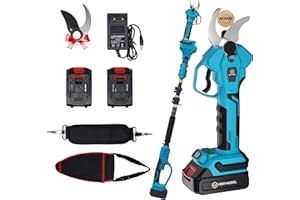 VERYMODEL Forbici Potatura Telescopica 40 mm, 8000mAh Forbici Potatura a Batteria con Asta, Cesoie Elettriche per Potatura al Display & Motore Brushle, Cesoie Elettriche per Giardinaggio, Alberi