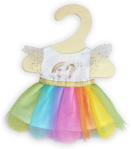 Robe Tunique Bunny Lou Pour Poupées 20-25 Cm – Jaune à Pois, Motif Fleuri Et Fermeture Velcro, Par Heless