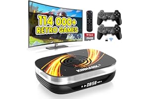 Kinhank Console de Jeux Rétro Intégrant 114,000+ Jeux Classiques, EmuELEC/Android/CoreELEC Systems Console de Jeu Vidéo pour 8K Sortie, 2 Contrôleurs sans Fil, Compatible 62+ émulateurs . X3P-256GB