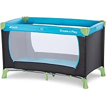 Hauck reisbedje en box Sleep N Play SQ Set met matras van 5 cm dik, klein opvouwbaar, inclusief draagtas, voor baby's en kinderen vanaf de geboorte tot 15 kg, Dark Blue