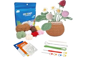 TOGETDREAM Kit de Ganchillo para Bricolaje, Agujas de Ganchillo, Kits de Ganchillo para Adultos Principiantes, Ganchillos Crochet Ergonómico, Crochet Kit Accesorios Regalos de Punto (E)