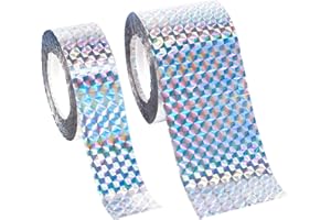 LULUDA 2 rolki taśmy odstraszającej ptaki, dwustronna taśma odblaskowa, zestaw do kontroli ptaków, utrzymuje ptaki z dala od sadu, ogrodu, trawnika, 4,8 cm x 80 m, 2,4 cm x 80 m