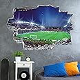 ANHUIB Large 3D Football Stadium Wall Sticker,Football Wall Stickers for Boys Bedroom,Football Player Wall Decals for Nursery,Soccer Sport Wall Stickers for Kids Room Playroom Classroom Wall Decor