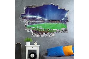 ANHUIB Large 3D Football Stadium Wall Sticker, Football Wall Stickers for Boys Bedroom & Nursery, Soccer Sport Wall Stickers for Kids Room & Classroom Decor