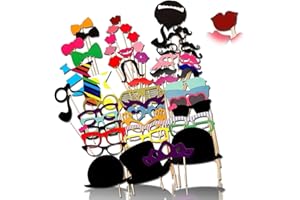 COZEVDNT Hochzeit Party Requisiten Fotobox Accessoires, 58 Stück Party Fotobox Zubehör, Requisiten, Deko Geburtstag