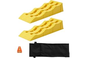 XPOtool Nivåklossar husbil 2-pack upp till 3,5 t, 605 x 205 x 120 mm | Väderbeständig HDPE, gul, för nivellering på ojämnt underlag, lämplig för husvagnar och campingfordon