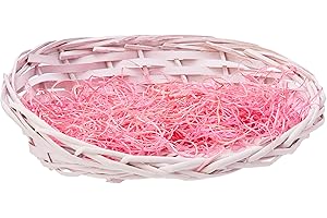 PMS INTERNATIONAL Stunning Pink Make Your Own Oval Hamper Kit - 30 x 22 x 11 x 3cm (1 Pc.) - Eye-Catching Design - Perfect for Any Occasion