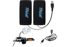 PORFOYO Manopole Riscaldate USB per Moto: 1 Paia Manopole Riscaldanti per Moto E Bicicletta, 5V USB Manopoles Riscaldate Motos, Riscaldamento Motos Grip per Diametro Impugnatura 22-30mm
