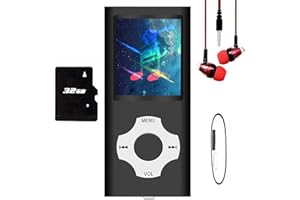HOTECHS. Hotechs MP3-Player/MP4-Player, MP3-Player mit 32 GB Speicherkarte, schlankes Design, digitales LCD-Display, 4,6 cm (1,8 Zoll) Display, FM-Radio