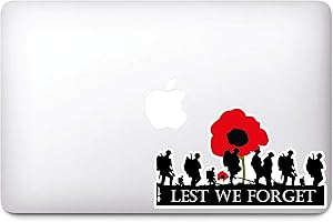 INFLUENT UK We Remember Soldiers Showing Respect and Gratitude Remembrance Sunday Lest We Forget Remembrance Day Sticker, Poppy Flower Decal, Car, Window, Fridge, Laptop Sticker (Large)