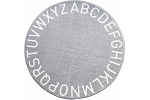 ‎WONDER SPACE Wonder Space Handgemachte ABC Alphabet Kinder Spielmatte - Weiche Glatte Buchstaben Frühes Lernen rutschfeste Kleinkindergarten-Teppich, Ideal für Innenraum Bodenteppich Dekorationen (1M, Grau)