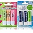 Bestus - Derma V10 Lip Balm, in Original, Watermelon, Peach, Aloe Vera & Berry, 2 Pack