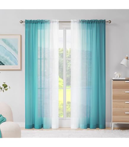 HongYa 1 Pièce Rideau Voilage Uni Avec Galon Fronceur Installation Facile Transparent Décoration Pour Fenêtre De Salon Chambre à Coucher Simple Et Naturel Argenté H/L 245/145CM