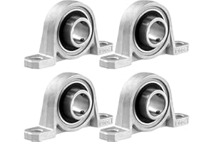 QWORK® 4 Stück Stehlager Flanschlager Gehäuselager - 20mm Innendurchmesser - Zinklegierung Wellenlager für Achse Welle