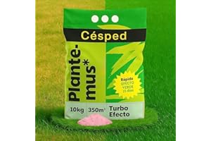 PLANTEMUS* PLANTEMUS Abono Césped Efecto Verde Turbo, Visible 2-4 Días, Verde Intenso 7-9 Días, Fertilizante Nitrogenado, Perfecto Eventos, Tecnología Alemana, 10 KG, 350 m²