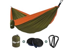 Glymnis Camping Hammock for 2 Person Nylon Lightweight Portable Double Hammock with Straps for Camping Backpacking Beach Garden