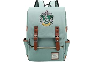 XAXBXC Harry P School Bags Backpack,Slytherin Snake Hogwarts College Casual Rucksack Fashion Travel Bag Boy Girl Children Book Bag Schoolbag Light Green, Medium