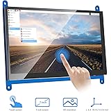 MAKEASY Écran raspberry pi Écran Tactile Capacitif LCD Résolution de 1024 x 600 Moniteur HDMI 7 Pouces Compatible Raspberry Pi 4 pour Raspberry Pi 3 2 1 Modèle B B+ A+ BeagleBone Black Banane Pi/Pro