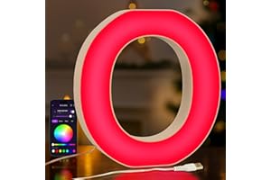 UooEA LED Light Up Letter O – USB Colour Changing Night Light with APP, Gift for Girls, Teens, Mum, Bedroom Decor, Wall/Table Display, Birthday & Christmas