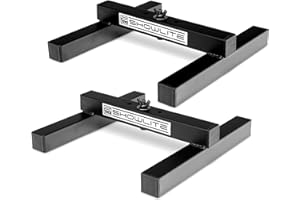 Set de 2 Soportes de Suelo Showlite FLS-10 PAR (Soportes para colocar focos, base 26 x 25,5 cm, 6 cm de alto, construcción robusta, apilables) Negro