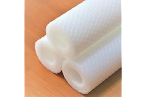 Hersvin 30cmx150cmx3 Rollos Plastico Protector para Cocina Cajones, Alfombras Non Adhesivo para Nevera Mueble Fregadero Estante Organizador Cubiertos Cubre Encimera(Transparente Punto)