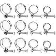 GIAK Double Wire Hose Clips Adjustable 304 Stainless Steel Hose Clamps 12PCS Double Wire Pond Hose Clips 4 Sizes Plumbing Fastener for 20 mm 25 mm 32 mm 36 mm Pipeline