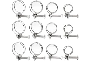GIAK Double Wire Hose Clips Adjustable 304 Stainless Steel Hose Clamps 12PCS Double Wire Pond Hose Clips 4 Sizes Plumbing Fastener for 20 mm 25 mm 32 mm 36 mm Pipeline