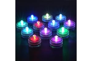 AMFUN 12PCS LED Decorative Candle Light, Multicolor, Plastic, Waterproof, LED, Modern/Vintage Style