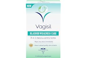 Vagisil Bladder Weakness Care 2-in-1 Fresh and Gentle Wipes, With Natural Oatmeal, Wipes Away Odours Immediately With Australian Tea Tree, 12 individually wrapped Wipes