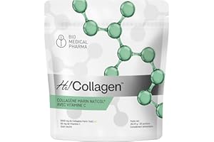 BIO MEDICAL PHARMA Collagène Marin Poudre avec Vitamine C – 5000 mg NatiCol® Type 1, 3 – Haute Biodisponibilité & Absorption Rapide – Soutient Peau & Articulations – Sans Goût, Facile à Mélanger – Hi Collagen (152,91 g)