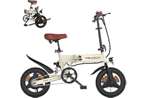 ‎ESKUTE ESKUTE E Bike Herren F200, 14 Zoll Klapprad Elektrofahrrad, 36V 7.8Ah Akku Lange Reichweite bis 50KM, Mini Faltbike mit Handyhalterung & USB-Ladeanschluss, Leichtes E-Bike für Städtische Pendler