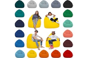 HOMEIDEAL Coussins de Sol Homeldeal Pouf XXL pour Adultes et Enfants - adaptés pour Les Jeux ou la détente - à l'intérieur et l'extérieur Car il est imperméable de Haute qualité, Couleur:Jaune, Taille:XXL
