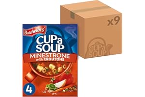 Batchelors Cup a Soup Minestrone with Croutons Instant Soup, 4 Sachets Per 94 g Box (Total 9 Boxes = 36 Sachets)