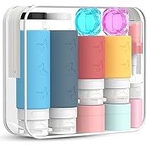 Set Bottiglie Viaggio Silicone 8 Pezzi - Contenitori 3oz Approvati TSA Con Borsa - Foto 13