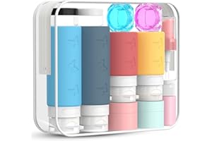 PLUSYES 26 Pezzi Flaconi da Viaggio in Silicone, Contenitori da Viaggio per Liquidi, Boccette da Viaggio 100ml 60ml per Shampoo, Lozione, Cosmetici