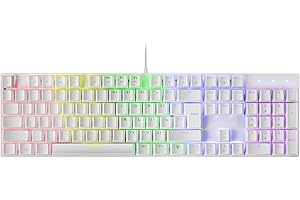 MARSGAMING Mars Gaming MK422 biała, mechaniczna klawiatura do gier RGB, antighosting, przełącznik mechaniczny czerwony, język amerykański