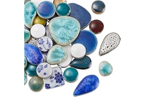 SOFPLATE 1 scatola Da 200g di Piastrelle di Ceramica Rotte Piastrelle di Mosaico Irregolari Forme Miste Piastrelle di Porcellana Cinese Colorate Pezzi per Fai Da Te Artigianato Piatti Vasi Tazze Decor