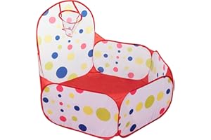 Miwacu Piscine À Balles pour Bébé Fille | Piscine À Balles Bébé avec Panier De Basket | Tente À Balles pour Bébé 90cm | Piscine À Balles | Piscine À Balle pour Enfant | Fosses À Boules (Rouge)