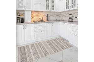 Mazovia Tappeto Cucina - Effetto Sisal Tappeti Cucina - Tappeto per Cucina, Ingresso, Salotto Pelo Corto - Certificato Oeko-Tex - Cura facile - In-& Outdoor - Beige Taupe 70 x 250 cm