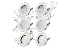 wowatt 6 Spots LED Encastrables Extra Plat, IP44 LED Spot Encastrable Blanc Étanche pour Salle de Bain 6W Blanc Froid 6000K Equivaut 50W Ampoule Halogène Plafonnier Encastré 220V 540lm Non Dimmable