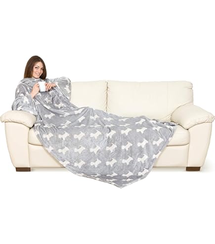 Felpa Coperta Snoopy Con Cappuccio - Plaid Pile Oversize Con Maniche, Pigiama Invernale Unisex, Grigio Peanuts 90x95 Cm - Foto 7