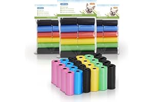 Nobleza Dog Poo Bags, 72 Rolls 1080 Count Extra Thick and Large Pick Up Dog Poop Bags, Leak-proof Unscented Waste Poo Bags for Dogs Measures 23x 32 cm, Yellow Pink Blue Green Black