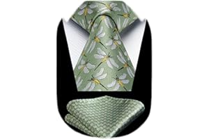 HISDERN Cravatta da uomo fantasia animali Cravatte e Fazzoletto da matrimonio elegante classica cravatta set