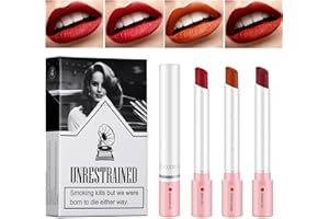 Rouges à lèvres velours mat - Conception d'étuis à cigarettes Velvet Matte Lipsticks - 4 couleurs longue durée, ne se décolore pas, rouges à lèvres imperméables pour cadeau femme, filles Rianpesn